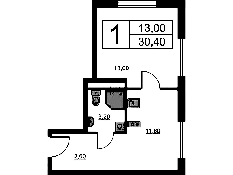1-комнатная квартира 30.4 м², 5/16 эт., ЖК «Avenue Apart Pulkovo»